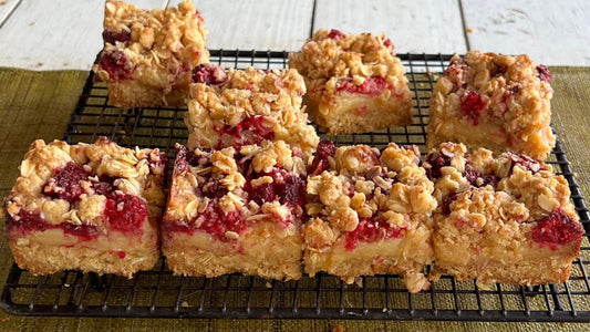 Raspberry Caramel Oat Slice