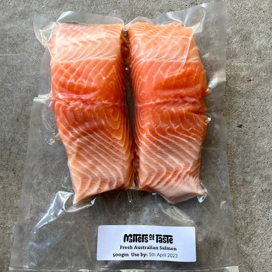 Fish - Atlantic Salmon fillets TAS skin on 500g FRESH