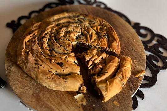 GREEK LAMB SPIRAL FILO PIE