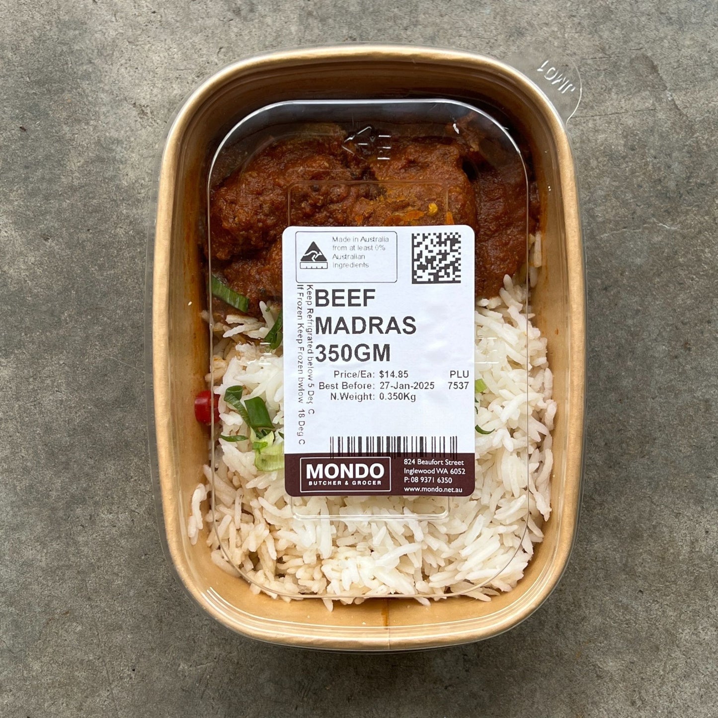 Beef Madras Curry 1 portion