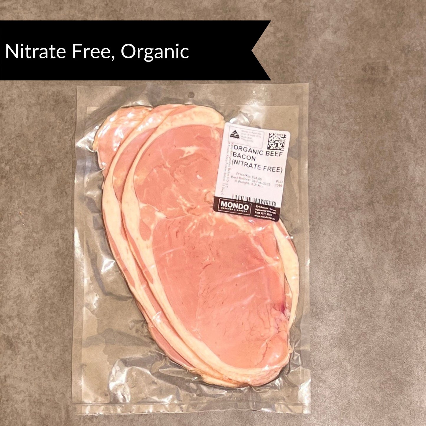 Bacon - Beef organic, NF 250gm