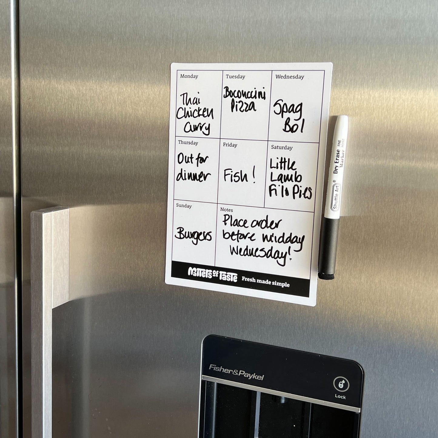 Meal Planner with Magnetic Pen