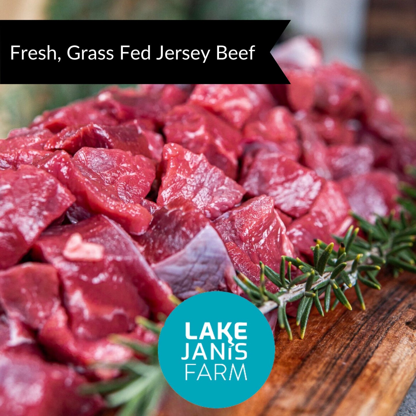 Beef - Diced Chuck 500gm Lake Janis Farm